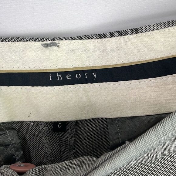 Theory Grey Plaid Trousers Slacks - Picture 3 of 4